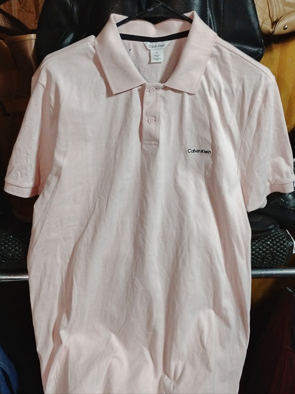 Calvin Klein shorts Sleeve collard Shirt (pink)